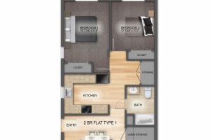 Typical 2 Bedroom Floorplan